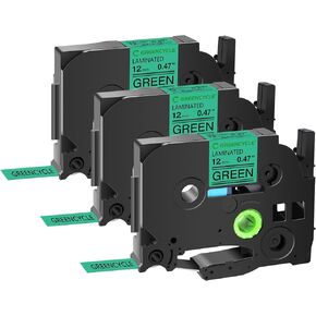 GREENCYCLE TZe-751 شريط ملصق أخضر 24 مم متوافق مع Brother P-Touch TZ-751 TZe751 TZe TZ شريط أسود على أخضر 24 مم 0.94 بوصة ملصق مغلف لصانع ملصقات Ptouch PT-D600 D610BT P710BT P750W، 3 عبوات in Kuwait