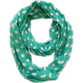 Peach Couture Light and Sheer Polka Dot Circle Print Infinity Loop Scarf in Kuwait