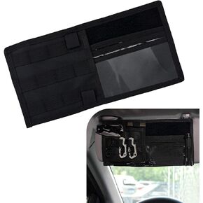 Visor Panel Organizer, Car Sun Visor Organizer, Storage Holder Pouch Bag with Velcro Strap for Pen Card Sunglass, Compatible with Vehicle SUV MPV (Black) in Kuwait