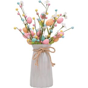 Artificial Easter Floral Stems - Set of 3 Easter Egg & Berry Spray Stems, Pastel Spring Flower Twig Branches with Speckled Eggs for Centerpiece, Vase Arrangement, Wreath & Table Decor in Saudi Arabia