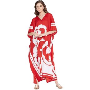 فساتين Oussum للسيدات بمقاسات كبيرة، فستان كيمونو قفطان طويل، فستان طويل من البوليستر مُزين بالزهور، ملابس شاطئ طويلة من Mumu House، ملابس صيفية من 1X إلى 3X in Kuwait