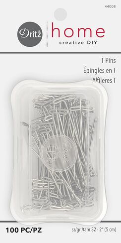 Dritz Home 2 بوصة T-Pins، عدد 100، فولاذ مطلي بالنيكل in Kuwait
