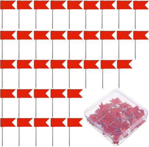 100PCS Map Pins for Travel Maps,Ymapinc Red Push Pins, Travel Flag Pin for Maps Marker, World Map Push Pin Board Use in Saudi Arabia
