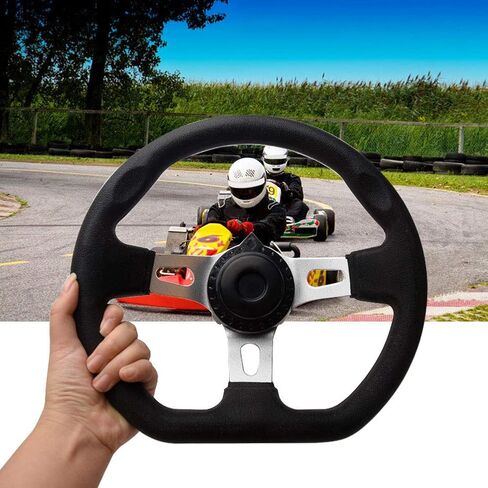 Off-Road Kart Steering Wheel, 270mm 3 Spokes Quick Release Vehicle PU Foam Interior Strong Iron Steering Wheel With Holes For Go Kart Replacement in Kuwait