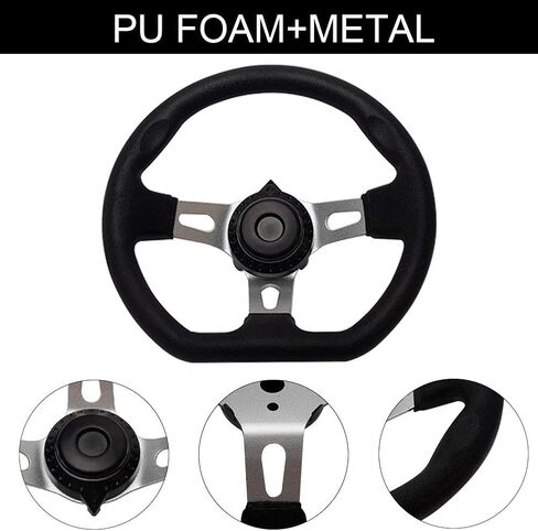 Off-Road Kart Steering Wheel, 270mm 3 Spokes Quick Release Vehicle PU Foam Interior Strong Iron Steering Wheel With Holes For Go Kart Replacement in Kuwait