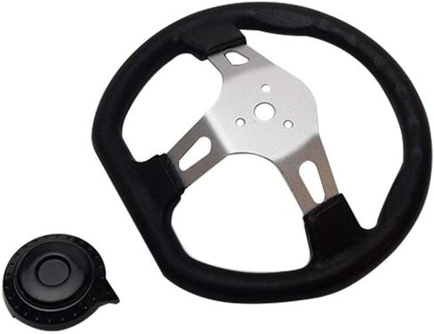 Off-Road Kart Steering Wheel, 270mm 3 Spokes Quick Release Vehicle PU Foam Interior Strong Iron Steering Wheel With Holes For Go Kart Replacement in Kuwait