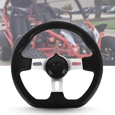 Off-Road Kart Steering Wheel, 270mm 3 Spokes Quick Release Vehicle PU Foam Interior Strong Iron Steering Wheel With Holes For Go Kart Replacement in Kuwait