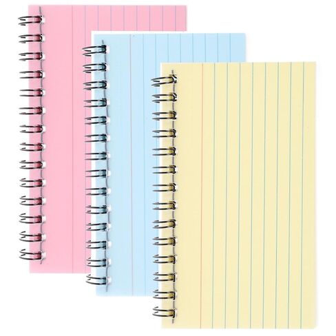 Lurrose 3Pcs Colorful Index Cards Notebooks 4.9X3 Inch Small Spiral Notepads with Horizontal Lines and Colored Tabs Portable Mini Notebooks for Study Office and Daily Writing in Saudi Arabia