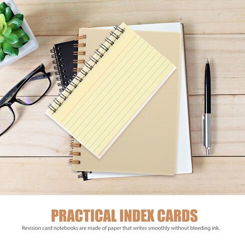 Lurrose 3Pcs Colorful Index Cards Notebooks 4.9X3 Inch Small Spiral Notepads with Horizontal Lines and Colored Tabs Portable Mini Notebooks for Study Office and Daily Writing in Saudi Arabia