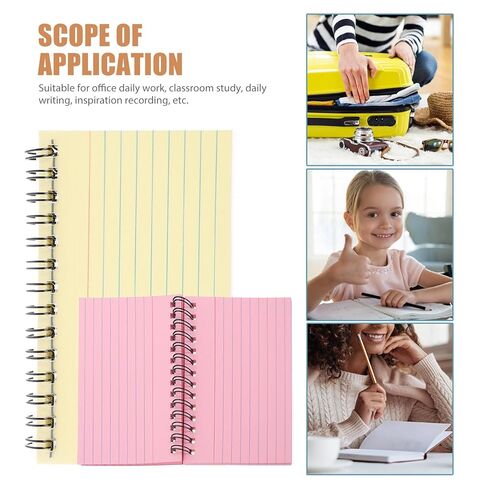 Lurrose 3Pcs Colorful Index Cards Notebooks 4.9X3 Inch Small Spiral Notepads with Horizontal Lines and Colored Tabs Portable Mini Notebooks for Study Office and Daily Writing in Saudi Arabia