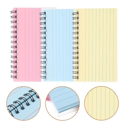 Lurrose 3Pcs Colorful Index Cards Notebooks 4.9X3 Inch Small Spiral Notepads with Horizontal Lines and Colored Tabs Portable Mini Notebooks for Study Office and Daily Writing in Saudi Arabia