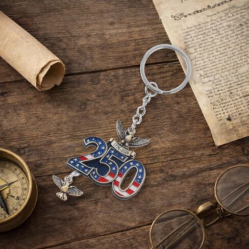 3pcs USA Anniversary Keychain, 250th Year American Anniversary Commemorative Key Chain Keyring Gift Merchandise Decorations Accessories 1776-2026 Eagle Flag Design in Saudi Arabia