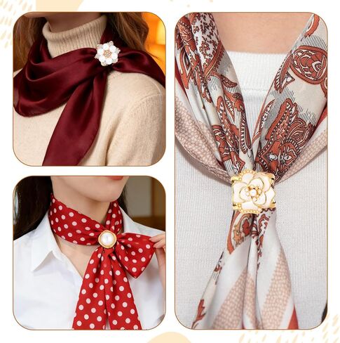3 Pcs Scarf Rings Buckle and Slides T-Shirt Clips for Women Clothing Silk Scarf Ring Clip Waist Cinch Clip Buckle Clothes Corner Knotted Button Metal Round Circle Shirt Clips Wrap Holder for Women in Saudi Arabia