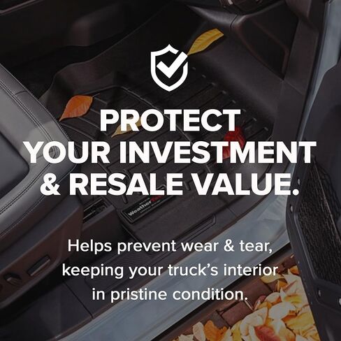 بطانات أرضية مخصصة من WeatherTech لسيارة Ford Super Duty، Super Duty، Super Duty - الصف الأول والثاني (4410511V-4410125V)، أسود in Kuwait