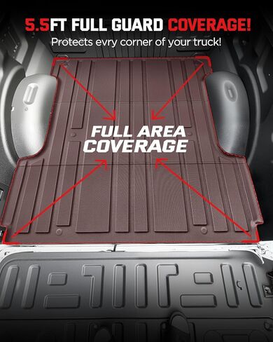 سجادات الأرضية والسرير لسيارة Ford F150: 2015-2026 SuperCrew/Crew Cab فقط (سرير قصير بطول 5.5 قدم) (بدون تخزين مسطح قابل للطي)، بطانات الشاحنات لجميع الأحوال الجوية، ملحقات السيارة مناسبة خصيصًا لـ F-150 Lightning 2022-2026، 4 قطع باللون الأسود in Saudi Arabia