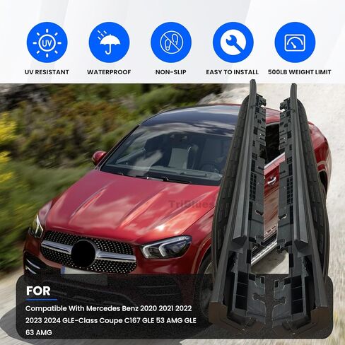 Running Boards Side Pedal Compatible with 2020 2021 2022 2023 2024 Mercedes Benz GLE-Class Coupe C167 GLE 53 AMG GLE 63 AMG Side Steps with Brackets,2 PCS Right & Left Side Step Rail Nerf Bars(Black) in Saudi Arabia