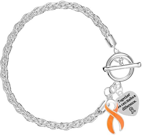 Fundraising For A Cause Leukemia Awareness Heart & Ribbon Charms on a Rope Bracelet (1 Bracelet - Retail) in Saudi Arabia