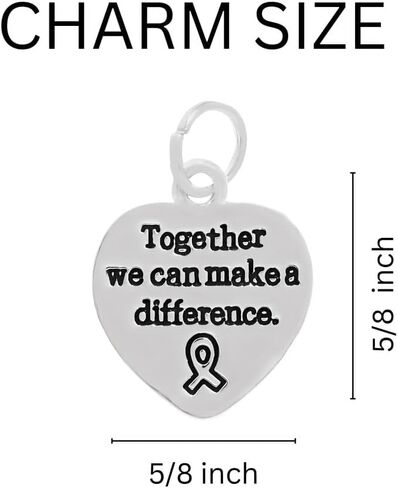 Fundraising For A Cause Leukemia Awareness Heart & Ribbon Charms on a Rope Bracelet (1 Bracelet - Retail) in Saudi Arabia