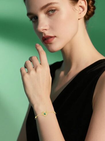 14k Gold Plated Irish Jewelry for Women 925 Sterling Silver Claddagh Bracelet St Patricks Day Gifts in Saudi Arabia