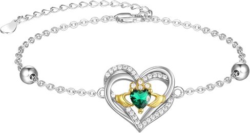 14k Gold Plated Irish Jewelry for Women 925 Sterling Silver Claddagh Bracelet St Patricks Day Gifts in Saudi Arabia