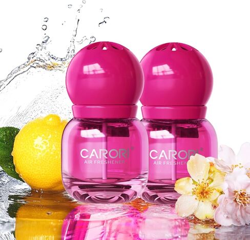 معطر هواء للسيارة عبوتين - على شكل مصباح كهربائي رائع - مشبك تهوية للسيارة - رائحة تدوم طويلاً - زيوت عطرية - إكسسوارات سيارة معطرة - زهر الكرز in Kuwait