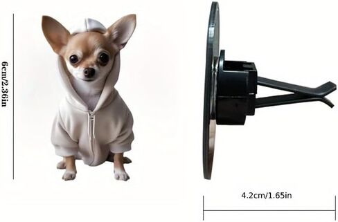 Cartoon Chihuahua Hoodie 2D Acrylic Car Air Vent Freshener – Solid Scented Decoration for AC Vents, Cute Dog Hoodie Design, Long-Lasting Fragrance, Fun Car Accessory in Kuwait
