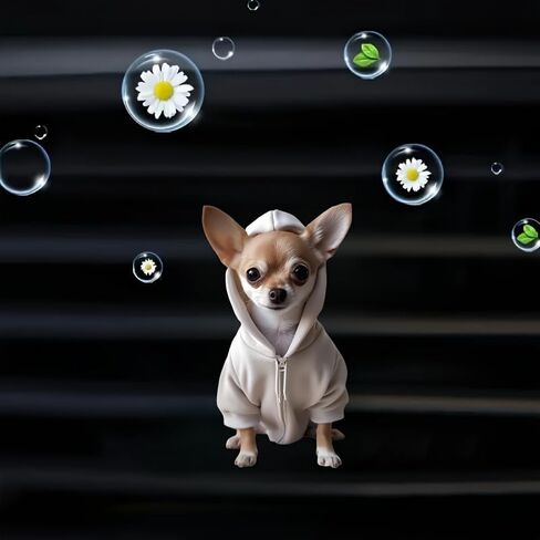 Cartoon Chihuahua Hoodie 2D Acrylic Car Air Vent Freshener – Solid Scented Decoration for AC Vents, Cute Dog Hoodie Design, Long-Lasting Fragrance, Fun Car Accessory in Kuwait