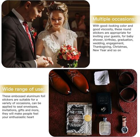 200 Pieces Envelope Embossed Sticker 're Invited Wedding Round Embossed Foil Seals Embossed Aluminum Foil Sticker Seal are Invited Stickers for Envelopes Invitations Present Decoration (Gold) in Saudi Arabia