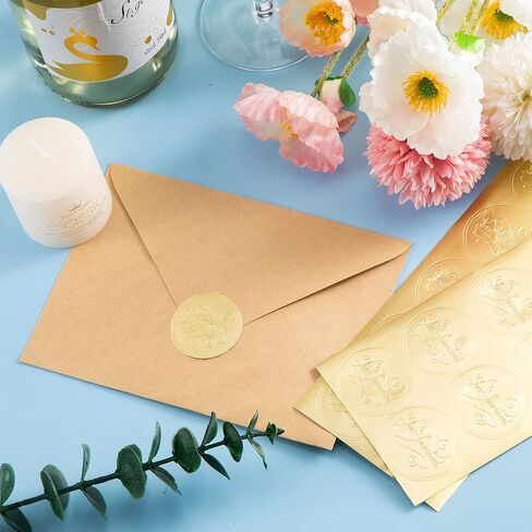 200 Pieces Envelope Embossed Sticker 're Invited Wedding Round Embossed Foil Seals Embossed Aluminum Foil Sticker Seal are Invited Stickers for Envelopes Invitations Present Decoration (Gold) in Saudi Arabia