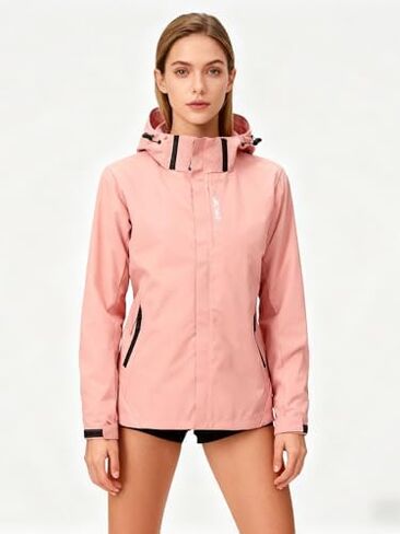 Women Lightweight Windbreaker Jacket Waterproof Windproof Hooded Shell Breathable Outdoor Coat for Daily Travel and Work in Saudi Arabia