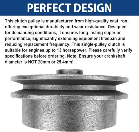 Centrifugal Clutch 5" Single Pulley - 1/2" V-Belt 3/4" Bore Compatible with Wacker VP1340 VP1350 VP1750 Plate Compactors | Honda GX160, GX200 Engine Shafts in Saudi Arabia