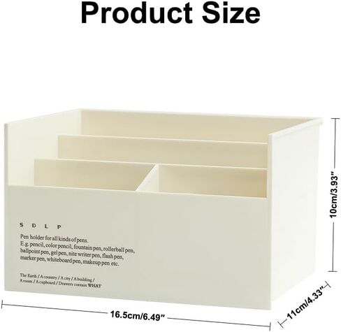 Multi-functional Desktop Storage Box with 4 Compartments, Stationery, Remote Controls, Cosmetic, Keys, Sunglasses Desktop Organizer for Home Office School(Wihte) in Saudi Arabia