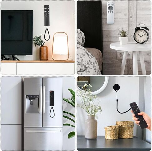 3pcs Magnetic Remote Control Holders with Security Cable, Wall Mount Self Adhesive TV Remote Holder with Retractable Spring Rope for Projector & Television Remotes in Saudi Arabia