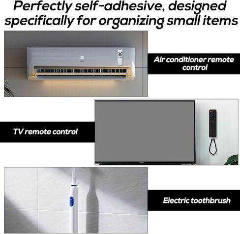 3pcs Magnetic Remote Control Holders with Security Cable, Wall Mount Self Adhesive TV Remote Holder with Retractable Spring Rope for Projector & Television Remotes in Saudi Arabia