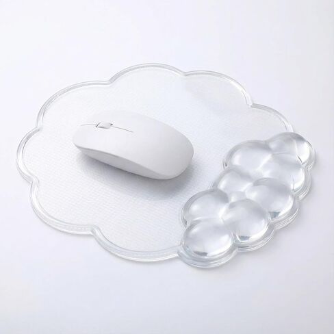 Cloud Gel Mouse Pad with Wrist Rest Clear Ergonomic Mouse Pad Wrist Support for Pain Relief Cute Mousepad with Non-Slip PU Base Suitable for Office, Computer, Keyboard, Laptop, Gaming in Saudi Arabia