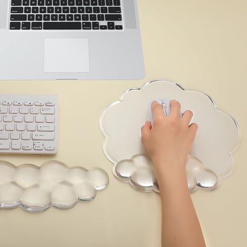 Cloud Gel Mouse Pad with Wrist Rest Clear Ergonomic Mouse Pad Wrist Support for Pain Relief Cute Mousepad with Non-Slip PU Base Suitable for Office, Computer, Keyboard, Laptop, Gaming in Saudi Arabia
