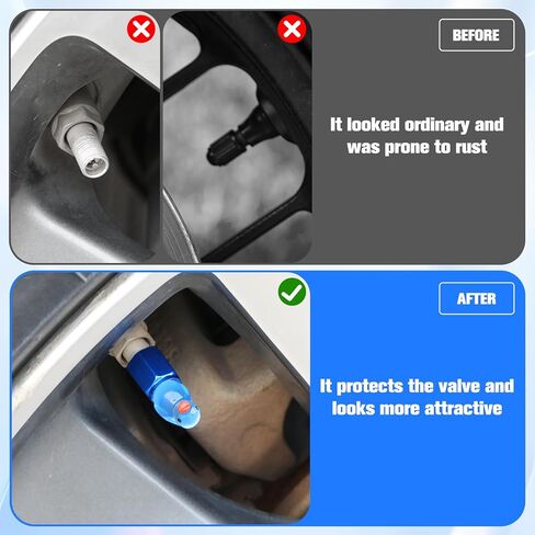 Cute Duck Tire Valve Caps, 4 Pcs Glow in The Dark Tire Valve Caps, Interesting Car Tires Valves Stem Cap Funny Car Accessories Decor Universal for Cars Bike Motorcycles SUV Trucks (Blue) in Saudi Arabia