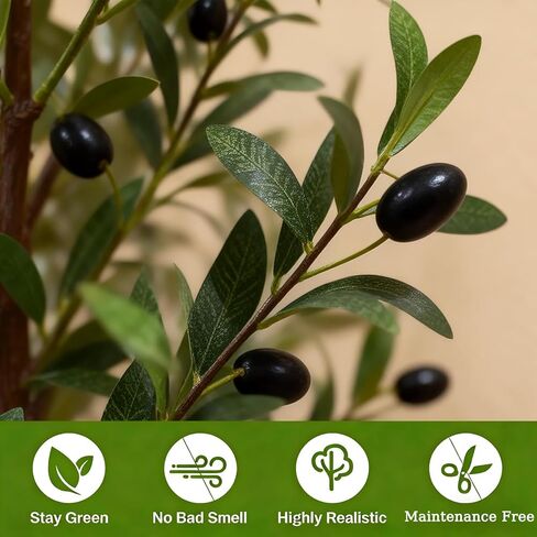 Olive Trees Artificial Indoor 6FT Olive Tree Faux Olive Tree with Pot,Artificial Olive Trees Plant with Realistic Trunk, Branches, Leaves and Fruits,6FT Fake Tree Plant for Home Office Decor in Saudi Arabia
