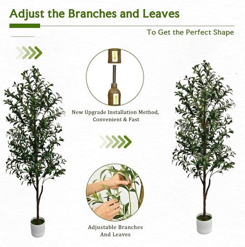 Olive Trees Artificial Indoor 6FT Olive Tree Faux Olive Tree with Pot,Artificial Olive Trees Plant with Realistic Trunk, Branches, Leaves and Fruits,6FT Fake Tree Plant for Home Office Decor in Saudi Arabia