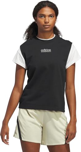 adidas Women's Tall Size Select Sleeveless Top, Black/White in Saudi Arabia