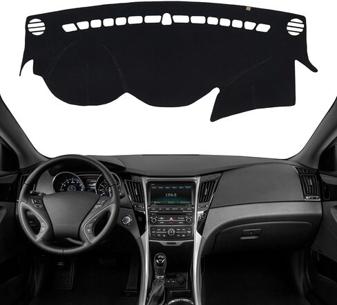 KEYOOG Dashboard Cover Dash Mat Fit for Hy-undai Sonata 2019-2016 (Without HUD Models),Car Dash Board Mat Anti-Glare Carpet,Non-Slip Pad Sunshield Protector (Black) in Saudi Arabia