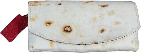 The Burrito Wallet with Foil Bag, Giant Tortilla Leather Purse, Travel Card Holder Organizer, Novelty Storage Wrap (B) in Saudi Arabia