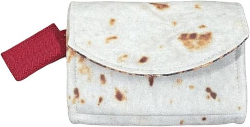 The Burrito Wallet with Foil Bag, Giant Tortilla Leather Purse, Travel Card Holder Organizer, Novelty Storage Wrap (B) in Saudi Arabia