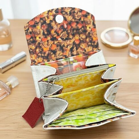 The Burrito Wallet with Foil Bag, Giant Tortilla Leather Purse, Travel Card Holder Organizer, Novelty Storage Wrap (B) in Saudi Arabia