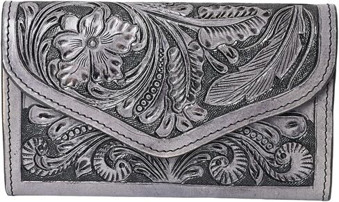 Merbaa Genuine Leather Wallets for Women Cowhide Wallet for Ladies Hand Tooled Western Wallet Purse with Multi Card Pocket Clutch Handbag Slim RFID Blocking Card Slot in Saudi Arabia