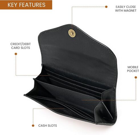 Merbaa Genuine Leather Wallets for Women Cowhide Wallet for Ladies Hand Tooled Western Wallet Purse with Multi Card Pocket Clutch Handbag Slim RFID Blocking Card Slot in Saudi Arabia