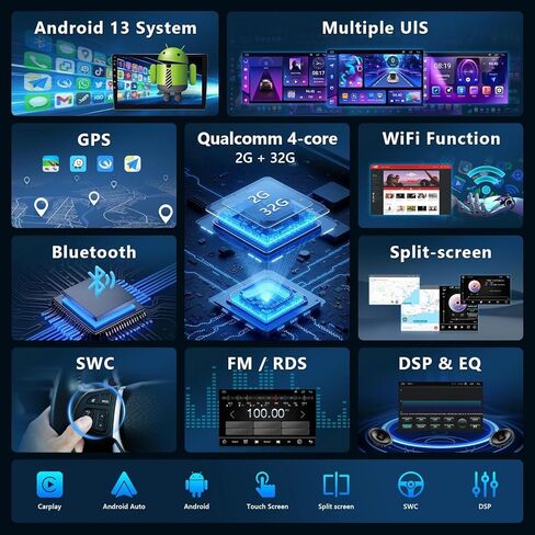 ستيريو سيارة لسيارات BMW 3 Series 328i 335i 325i E90 E91 E92 E93 2005-2011 راديو Apple CarPlay Android Auto، شاشة لمس IPS 9 بوصة لكاميرا BMW 328i ستيريو BT/FM DSP/GPS/WiFi/SWC، غير. الألياف الضوئية in Kuwait