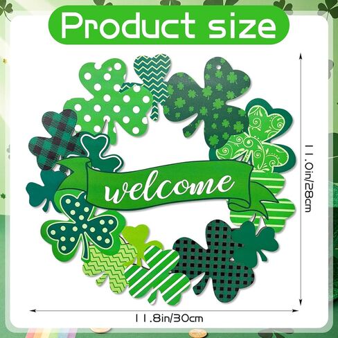 عيد القديس باتريك الديكور الخشبي شامروك الباب إكليل للباب الأمامي علامة الجدار علامات شامروك البرسيم الربيع ديكور الأيرلندية علامة ترحيب معلقة لعيد القديس باتريك ديكور المنزل الطرف in Kuwait