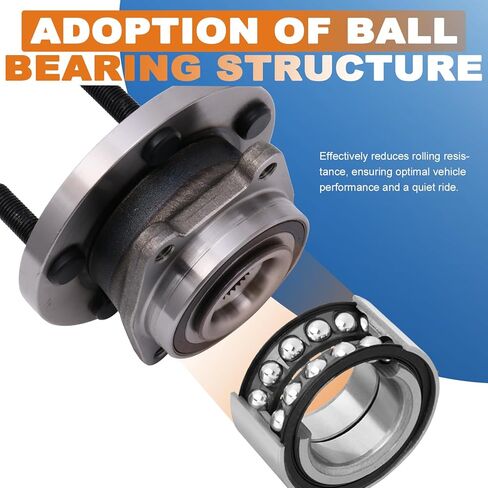 Front Wheel Hub Bearing Assembly 2 PCS Compatible for 2007-2014 Chrysler 200 Sebring, Compatible for 2008-2014 Dodge Avenger Caliber 5 Lugs Replace 513263 in Saudi Arabia