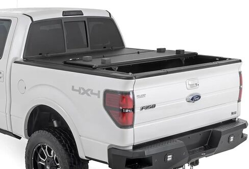 Rough Country Hard Tri-Fold Tonneau Cover for Ford F-150 (2004-2014) - Low-Profile Aluminum Truck Bed Cover, Fits 5'7 Bed (66.7") in Saudi Arabia